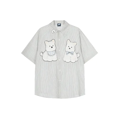 XIAOLIZI Полосатые Серые Женские Рубашки