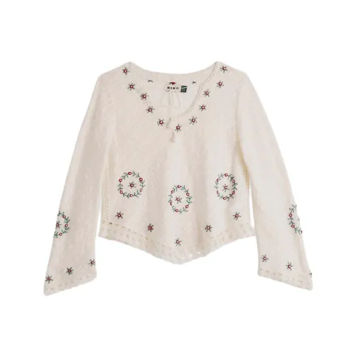 Rixo Розовый Path Вышивка Крем Женские Рубашки