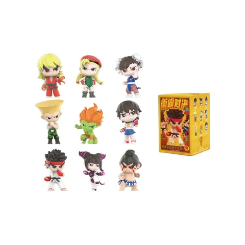 POP MART Street Fighter CLASH Classic Figure Print Коллекция Слепые коробки Один Blind Коробка Целая коробка 9 шт