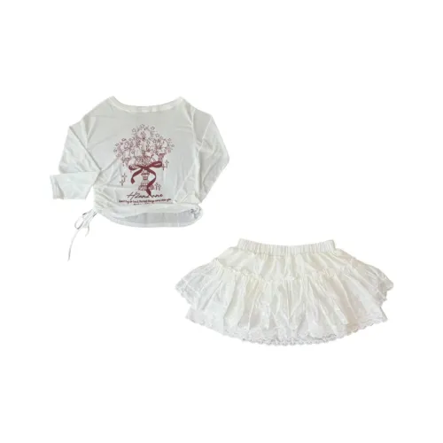 ZWTX STUDIO Белый Женские Комплекты с юбкой