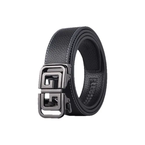 PISHUSHU Ремни из коровьей кожи Мужские Черные Ширина 3,5 см