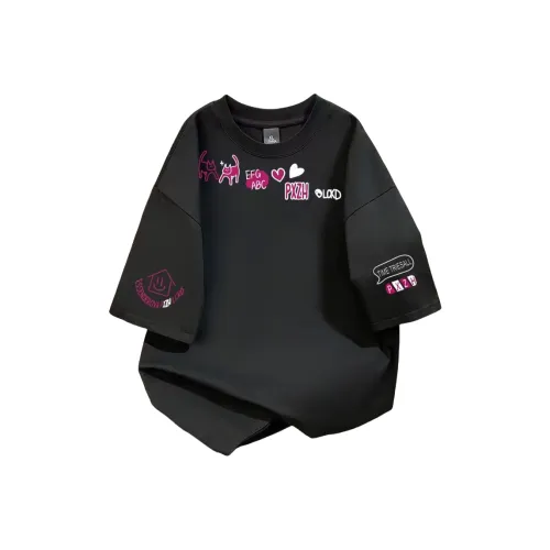 TONYBEAR Универсальный Модный Премиум Дизайн Повседневный Свободный Крой Модный С принтом Короткий Рукав Топ Мужской