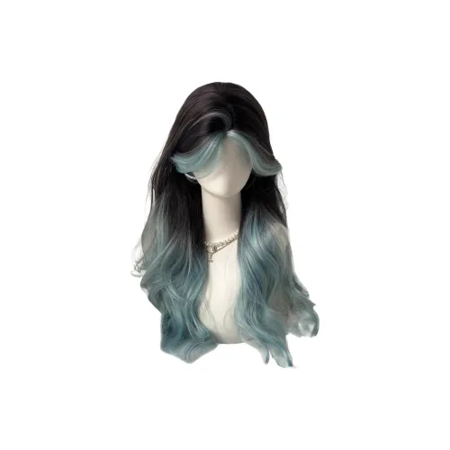 FYOSEE Мятный Градиент Синий Длинные Волосы CENTER Тонкие Оттенки Highlights