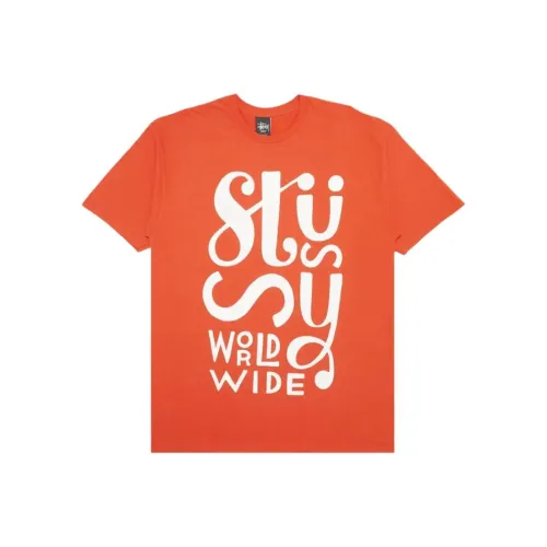 Stussy T-Shirt Мужская Оранжевая Красная