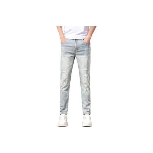XIGUAN Ice Clear Blue Unisex Jeans