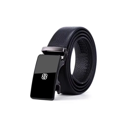 HONGU Ремни из коровьей кожи Мужские Темно-черные 3,5 см