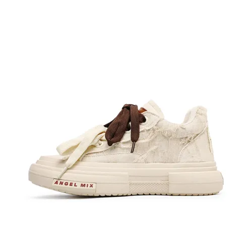 Angelmi Аbrasion Resistant визуально увеличивает рост Низкие Кроссовки для скейтбординга Унисекс Белый