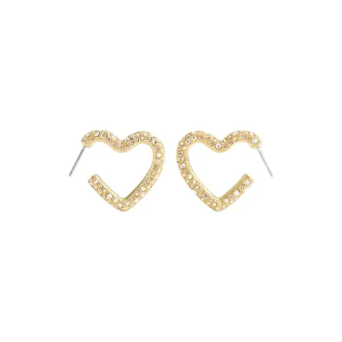 COACH Латунь с покрытием стекло серьги CUBIC с цирконием женские золото