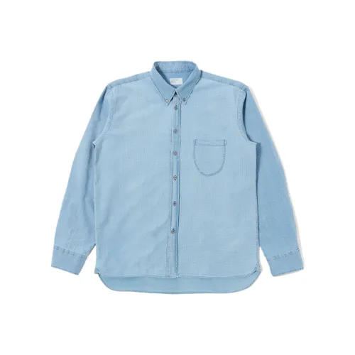 Universal Works Светло-синие Унисекс Рубашки