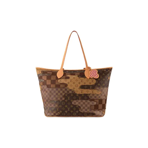 LOUIS VUITTON Nigo Collaboration Nevereverfull Монограмма L Andscape Покрытый холст Сумка через плечо Мужская Коричневая