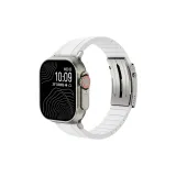 Белый с серебряной складной застежкой