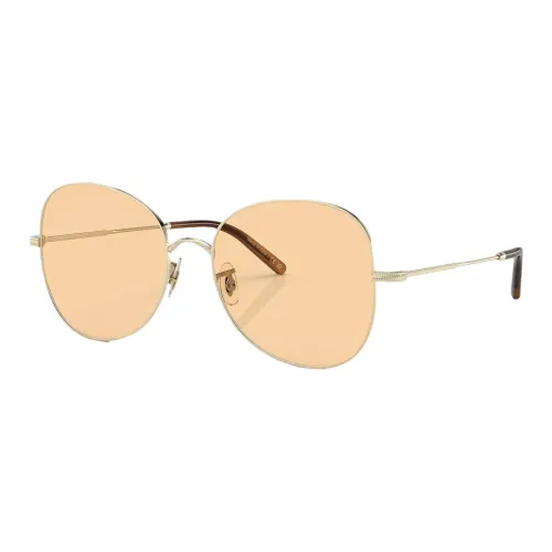 Oliver Peoples Металл Нерегулярная форма Солнцезащитные очки Мужской Золотой