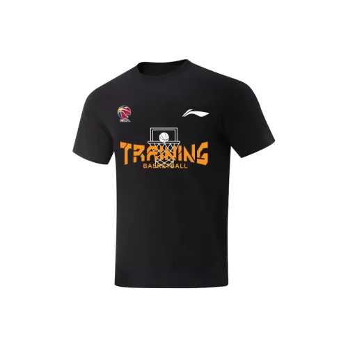 LiNing Короткий рукав T-рубашки унисекс черный