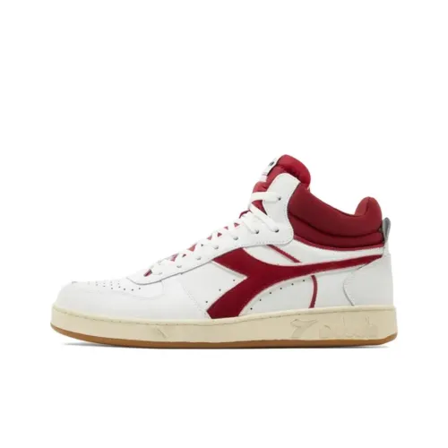 Diadora Magic Basket Abrasion Resistant MID Топ Скейтборд Кроссовки Унисекс Белый Красный