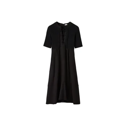 LOEWE Black Женские Короткие Платья с Рукавами