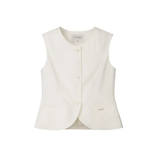 Fstudio Летний стиль "Старые деньги" Минималистский стиль Дышащая текстура Без рукавов Жилеты Майка Женская