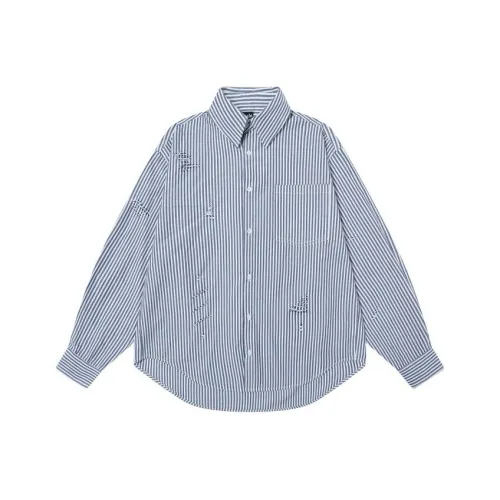 HYLHYL Синие полосы Унисекс Рубашки