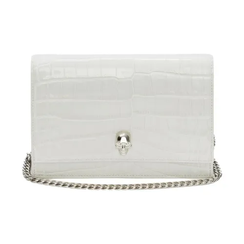 Alexander McQueen Черепа Коровья кожа Сумка Сумка через плечо Женская Кость Цвет