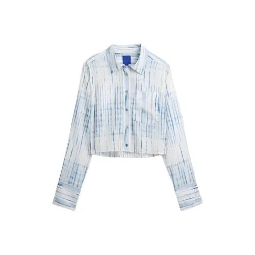 GAP GapStudio Collection Синяя Замша Полосатые Женские Рубашки