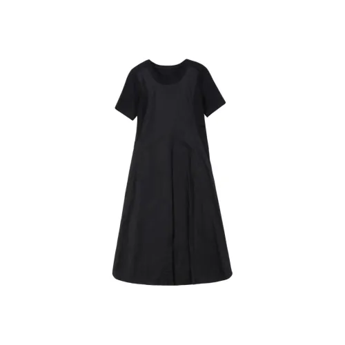 MIIDII Black Женские Короткие Платья с Рукавами
