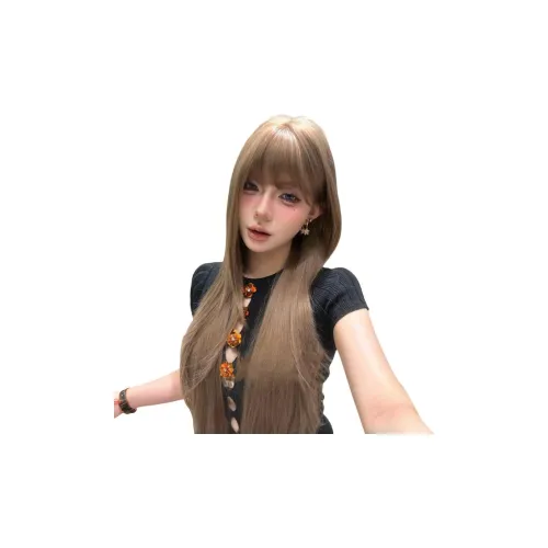 Gentle Welcome Мед Чай Конопля Прямые волосы Натуральный Повседневный Ткани вязаные Универсальный Женские Full Перука для головы