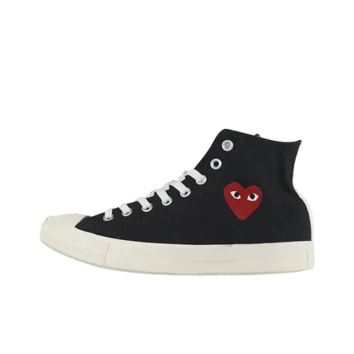 Comme DES Garcons x Converse Chuck Taylor All Star Износостойкие Высокие Кеды Унисекс Черные