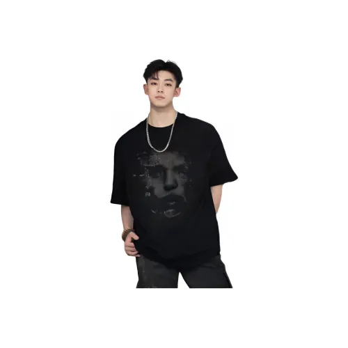 Wooden Rabbit Топ T Рубашка Мужская Модная Китайская Модная Тренд Одежда Универсальная Однотонная Унисекс