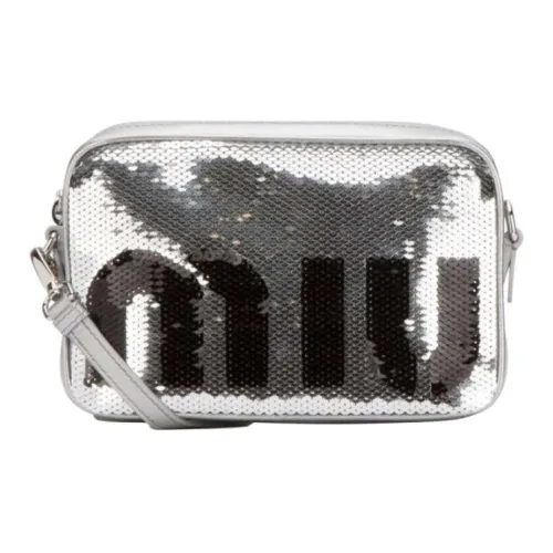 MIU MIU Корова Кожа Camera Сумка Сумка через плечо Стандартная Женская Серебряный