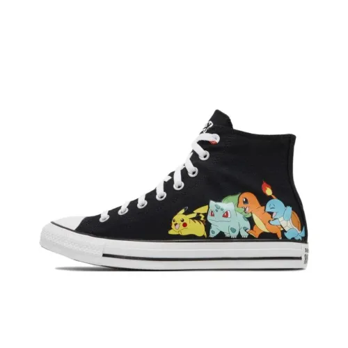 Pokémon x Converse Chuck Taylor All Star Устойчивые к истиранию высокие кеды унисекс черные