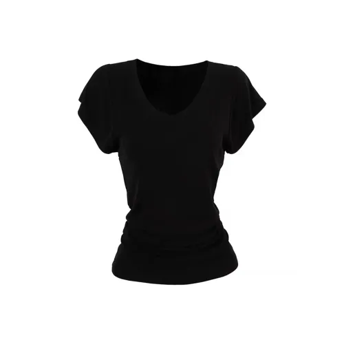 QIAOMONVHAI Черные Женские Футболки