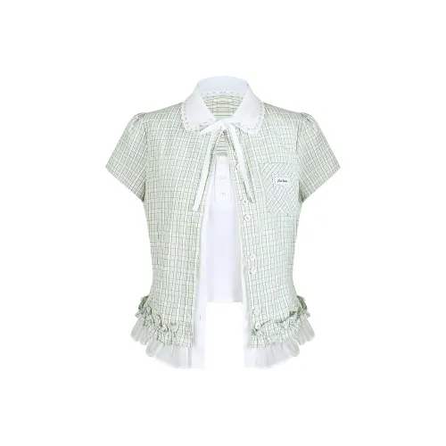 Umoumo Зеленые Женские Рубашки