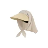 Бежевый солнцезащитный повязок на голову, соломенная шляпа