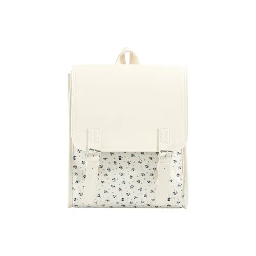 SAPANA STUDIO ПУ (полиуретан) Рюкзак Стандартный Женская Белый Маленький Цветок Белый С принтом