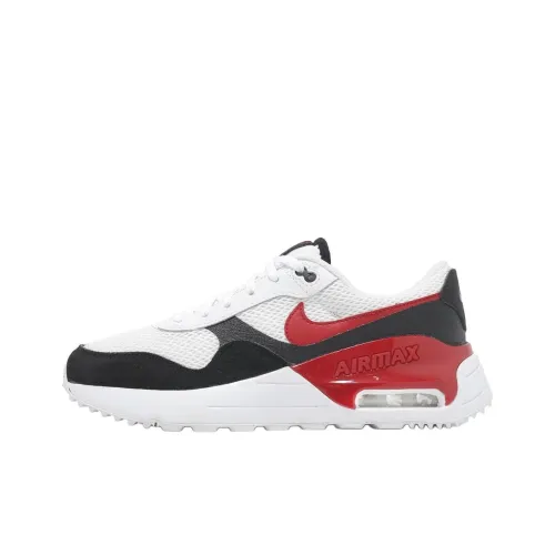 Nike Air Max SYSTM Устойчивый к истиранию Низкий Топ КIDS Лайфстайл Обувь Белый Красный Подростки