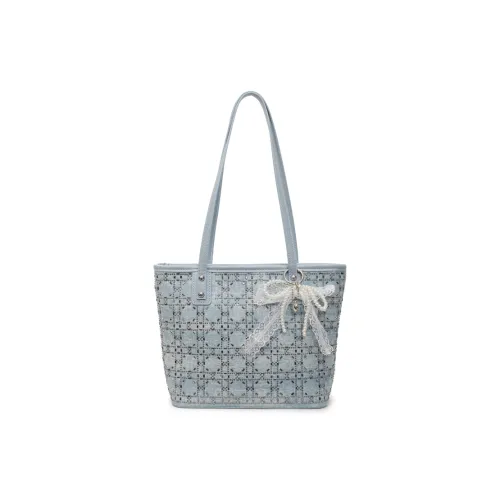 RIVMIND Ткань Тоут Сумка Сумка через плечо Стандартная Женская Синяя Серебряная