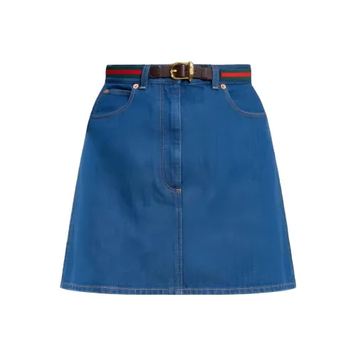 GUCCI SS23 Джинсовые короткие юбки Женские Синие