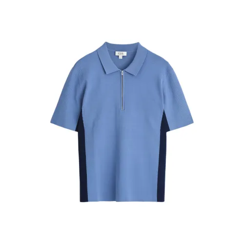 COS Синий/Темно-синий Мужская Поло