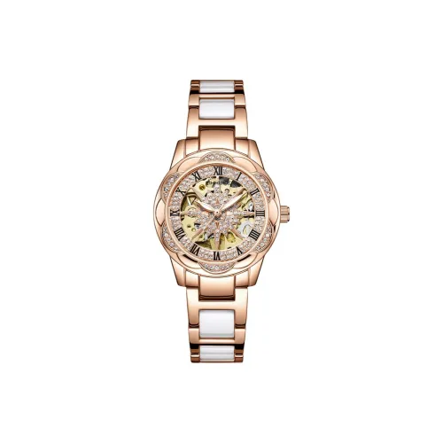 MXXSEE Write GREETING Карточки. Автоматический механический механизм керамика ремешок часы женский циферблат с открытым механизмом