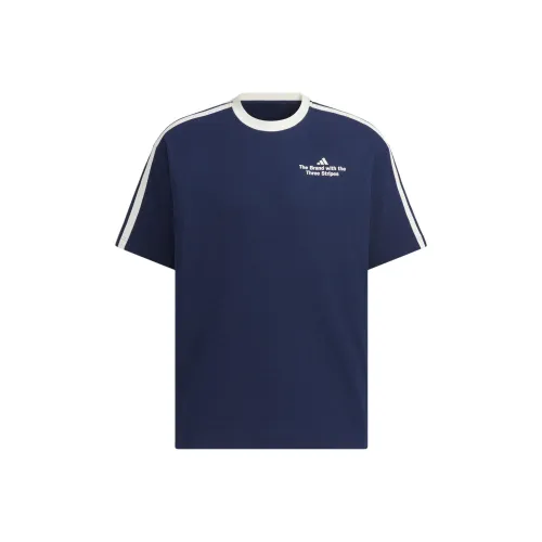 Adidas Темный индиго/Нефритовый белый Мужская футболка