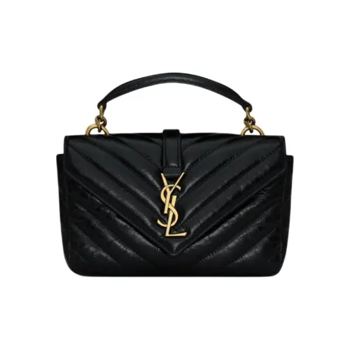 SAINT LAURENT COLLEGE Сумка через плечо из коровьей кожи мини-сумка женская черная