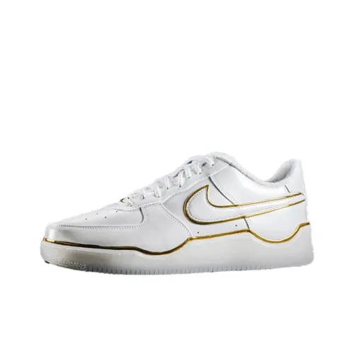 LeBron x Nike Air Force 1 Abrasion Resistant Низкие Кроссовки для скейтбординга Унисекс Белый Золото