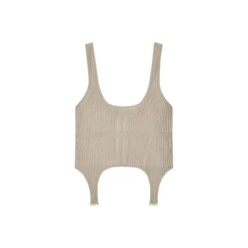 ZARA Коричневый/Темно-серо-коричневый Женские Майки