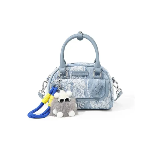 MAKEUP KITTEN Ткань Синтетическая кожа Сумка на одно плечо Женская Кружево Джинсовый синий