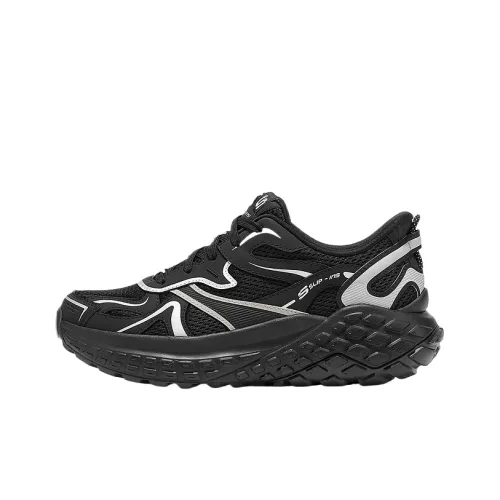 Skechers Monster Устойчивые к истиранию Низкие Топ Кроссовки для ног с толстой подошвой Мужские Черные