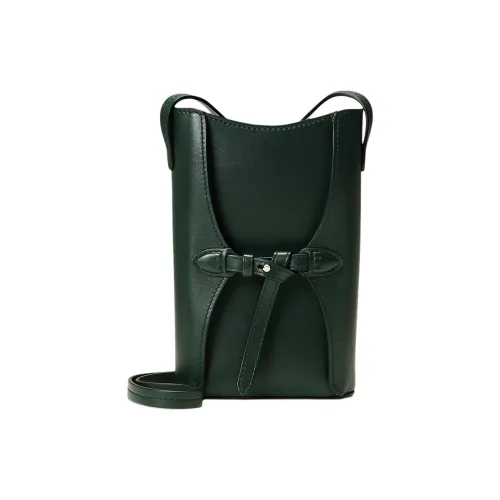 Ralph Lauren Collection Коровья кожа Через плечо Чехол для телефона Маленький Женский Темно-зеленый