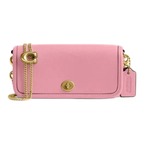 COACH Dinky Кожа Сумка через плечо Мини Женская Розовая