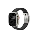 Чёрный с серебряной складной застёжкой