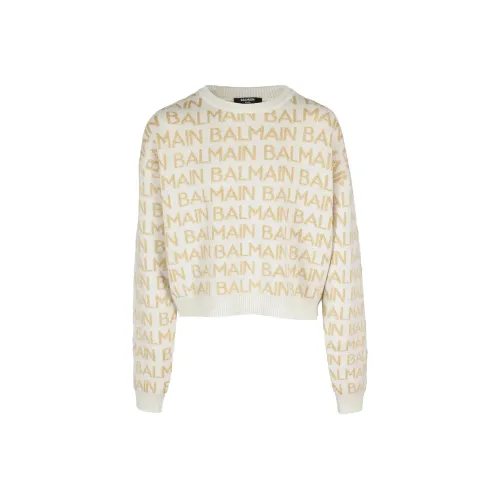 BALMAIN Экрю Kids Свитеры