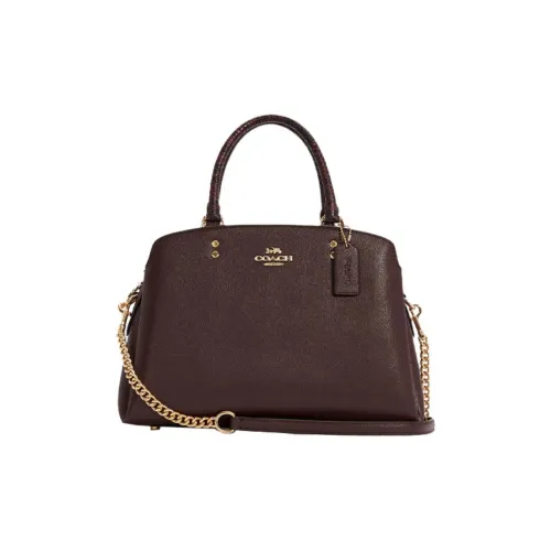 COACH Lillie Кожа Ручная Сумка Сумка через плечо Большая Женская Клюква Цвет