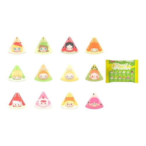 POP MART Fruit Patchwork Пузырьки Cute Fruit Slice Коллекция Кукла Слепые коробки Один Mystery Коробка Целая коробка 24 Шт